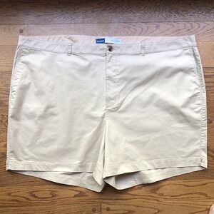 OLD NAVY Tan Khaki HIGH RISE EVERYDAY SHORTS Plus 30 56 X 6" Flat Front Casual